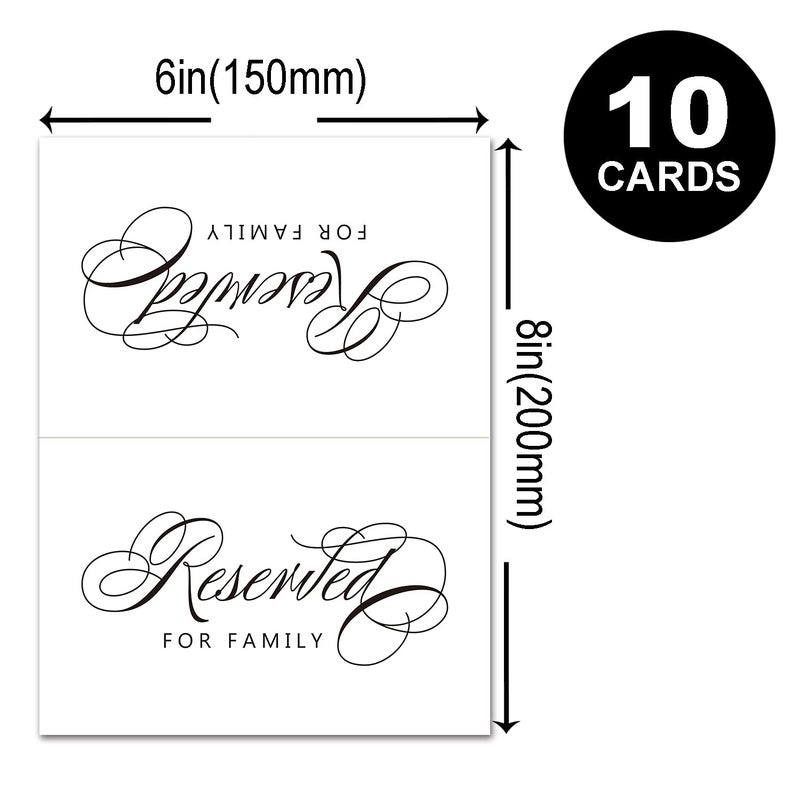 None/Brand Reserved Signs for Wedding, Parties, Receptions, Restaurant and Celebrations, Reserved Signs for Tables, Reserved Signs for Wedding Chairs, 10 Pack, 4 x 6 Inches. - Image 2